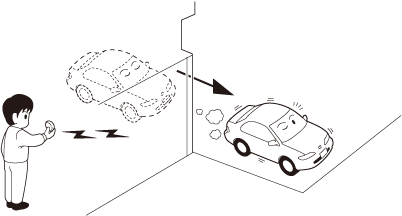 建物の陰などで操作ができない場合は、車が見える位置に移動して操作してください。