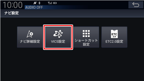 [VICS�ݒ�]�Ƀ^�b�`����