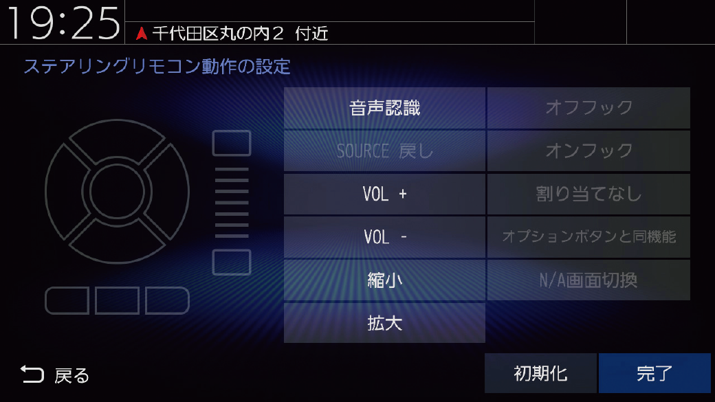 ステアリングリモコンカスタマイズ機能