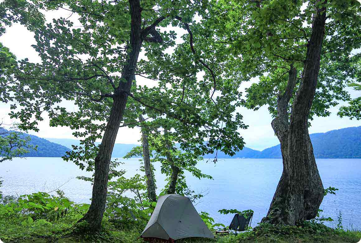 キャンプサイトは、静かでソロキャンプにも最適