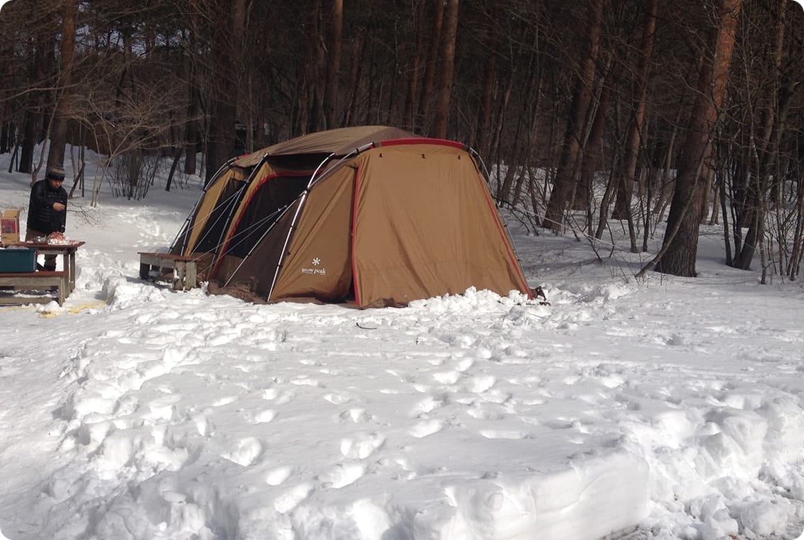 雪中キャンプを楽しむには充分すぎるほどの積雪量