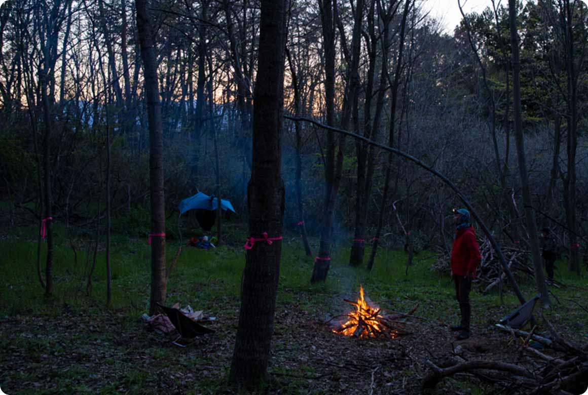 ハンモックキャンパーなら立木が豊富なBushcraft＆Hammockエリアへ