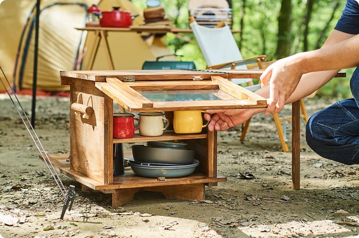 キャンプギアをdiy 便利なテーブル一体型キッチンツールボックス Hondaキャンプ Honda