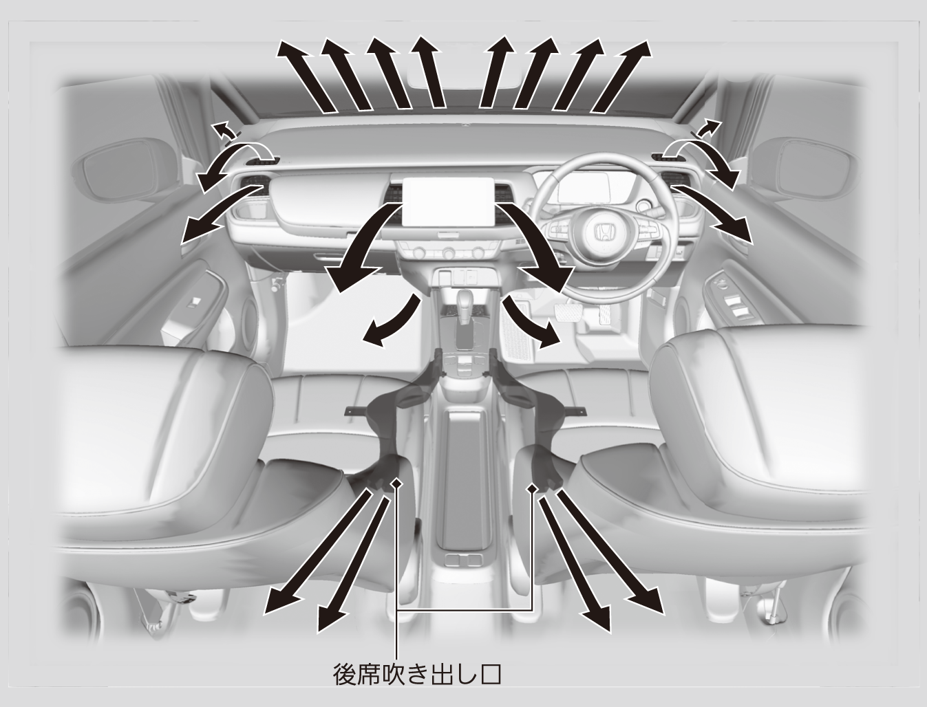 エアコンの吹き出し口 Fit Honda