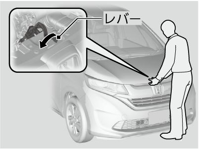 ボンネットを開ける Freed Freed 17 Honda