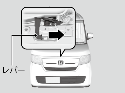 ボンネットを開ける N Box 18 Honda