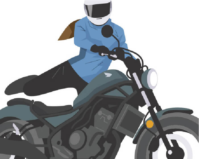 バイクに乗る人のイラスト