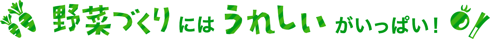 野菜づくりにはうれしいがいっぱい！