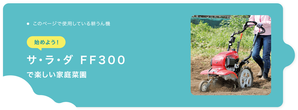 始めよう！ サ・ラ・ダ FF300で楽しい家庭菜園