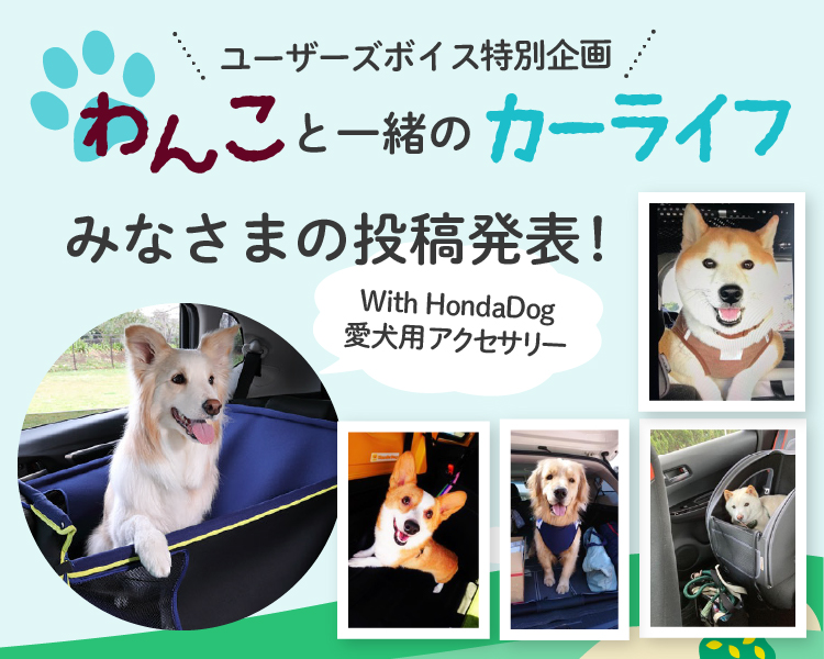 ユーザーズボイス特別企画　わんこと一緒のカーライフ　皆様の投稿発表！With Honda Dog愛犬用アクセサリー